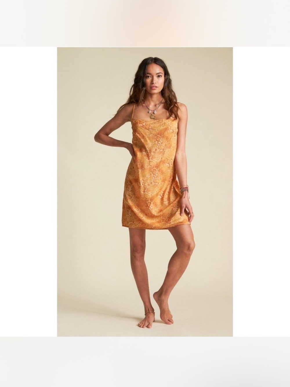 Billabong Women’s Sundress Orange Snakeprint